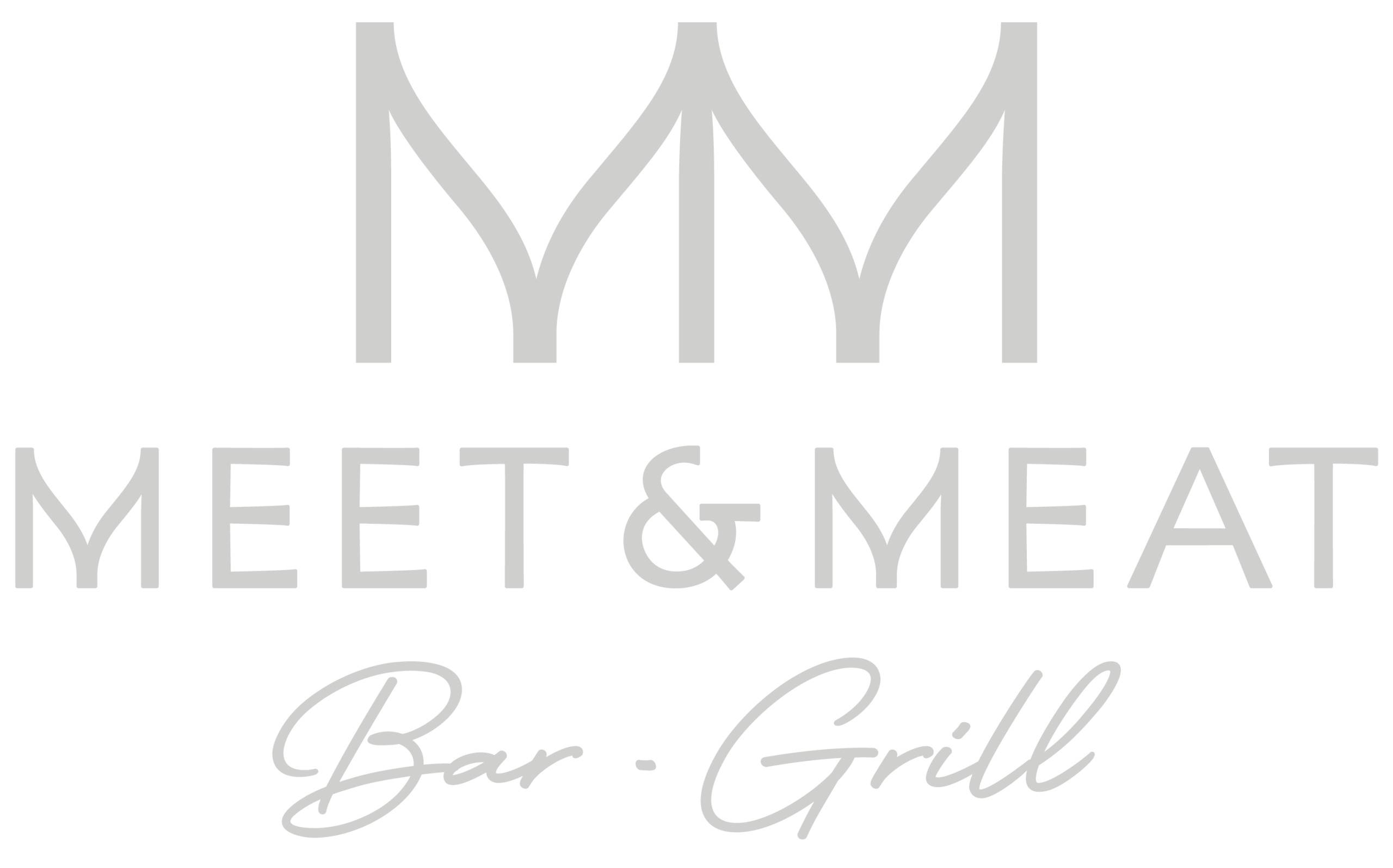 Alternative cool grey logo for Meet and Meat